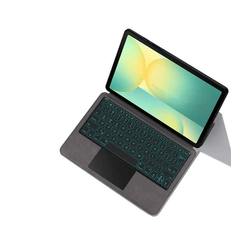 For Samsung Galaxy Tab S10 FE Leather Case + Touchpad Bluetooth-Compatible Keyboard with Backlit