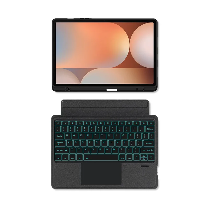 For Samsung Galaxy Tab S10+ Leather Case + Bluetooth-Compatible Keyboard with Backlight Trackpad