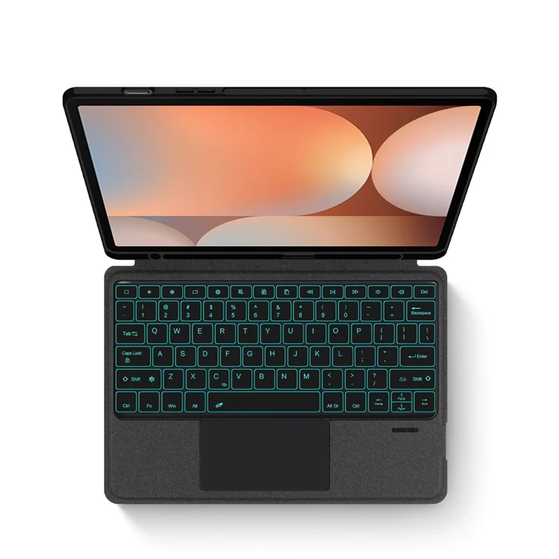 For Samsung Galaxy Tab S10+ Leather Case + Bluetooth-Compatible Keyboard with Backlight Trackpad