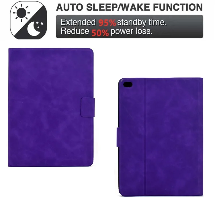 Capa de Couro para iPad mini (2019) 7,9 Polegadas / Mini 4 / Mini 3 / Mini 2 / Capa para Tablet Mini com Compartimentos para Cartões - Roxa