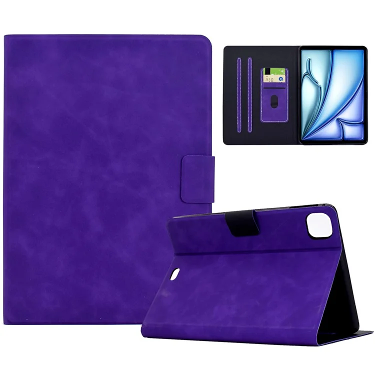 Funda para Tablet iPad Air 11 (2025) / (2024) / Air (2022) / (2020) / Pro 11 (2022) / (2021) / (2020) / (2018), Cubierta de Cuero PU con Ranuras para Tarjetas - Morado