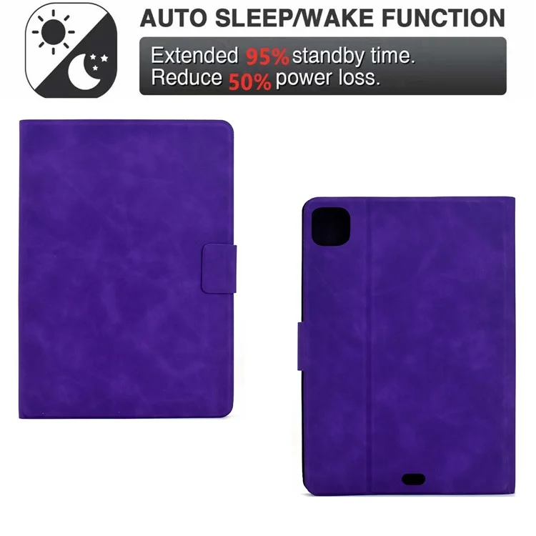 Funda para Tablet iPad Air 11 (2025) / (2024) / Air (2022) / (2020) / Pro 11 (2022) / (2021) / (2020) / (2018), Cubierta de Cuero PU con Ranuras para Tarjetas - Morado