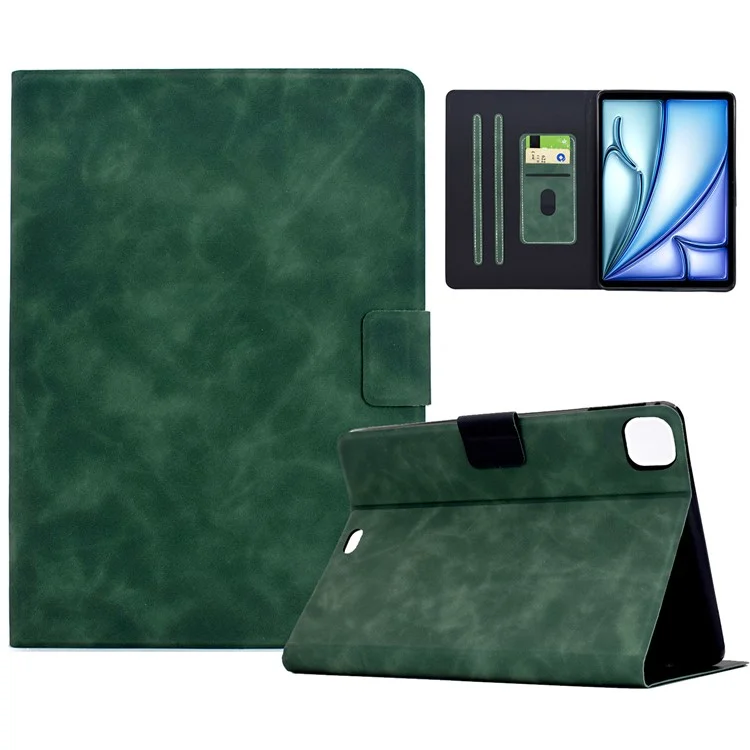 Funda para Tablet para iPad Air 11 (2025) / (2024) / Air (2022) / (2020) / Pro 11 (2022) / (2021) / (2020) / (2018), Cubierta de Piel de PU con Ranuras para Tarjetas - Verde