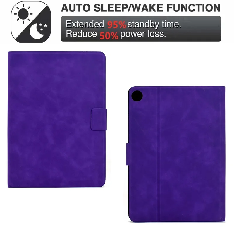 Capa para Lenovo Tab M10 (3ª Geração) em Couro Sintético com Compartimentos para Cartões - Roxa
