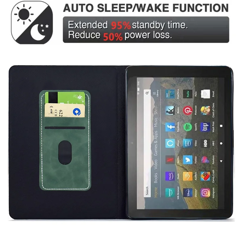 For Amazon Kindle 11th (2024) / 6" (2022) Case PU Leather Tablet Cover with Card Slots - Green