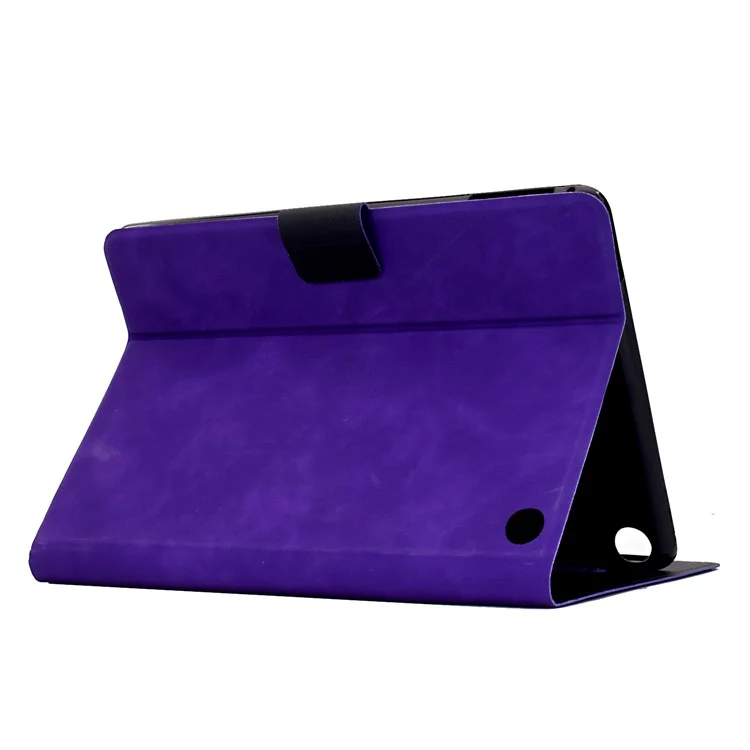 For Amazon Fire 7 (2022) Case PU Leather Tablet Cover with Card Slots - Purple