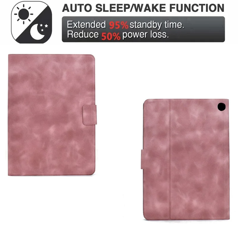 For Amazon Fire HD 8 (2022) / (2020) Case PU Leather Tablet Cover with Card Slots - Pink