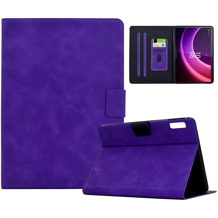 Étui en cuir PU pour Lenovo Tab P11 Gen 2 avec emplacements pour cartes - Violet