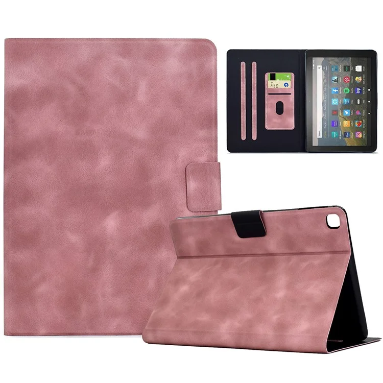 Étui pour tablette iPad 10,2 (2021) / (2020) / (2019) / Air 10,5 pouces (2019) / Pro 10,5 pouces (2017) Housse en cuir PU avec emplacements pour cartes - Rose