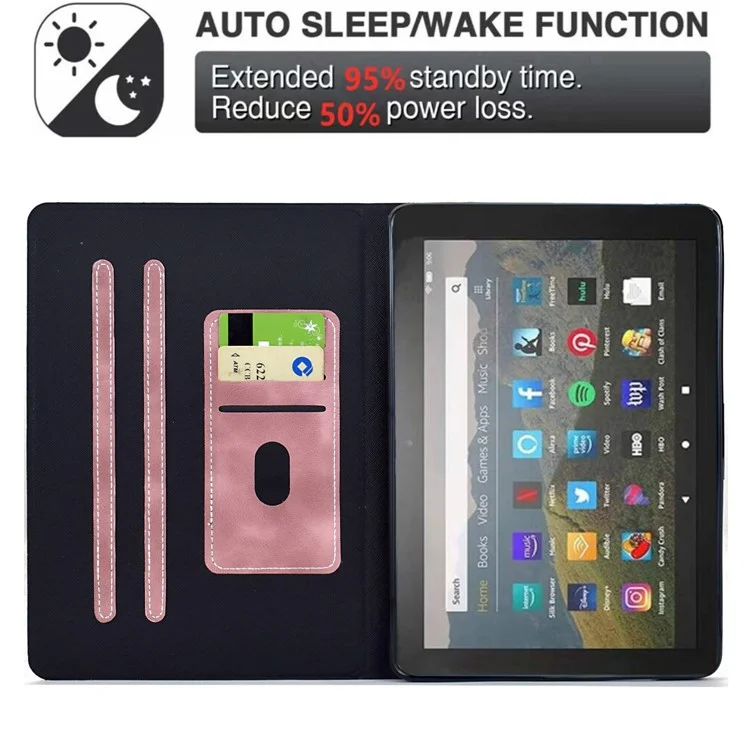 Étui pour tablette iPad 10,2 (2021) / (2020) / (2019) / Air 10,5 pouces (2019) / Pro 10,5 pouces (2017) Housse en cuir PU avec emplacements pour cartes - Rose
