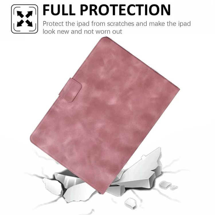 Étui pour tablette iPad 10,2 (2021) / (2020) / (2019) / Air 10,5 pouces (2019) / Pro 10,5 pouces (2017) Housse en cuir PU avec emplacements pour cartes - Rose