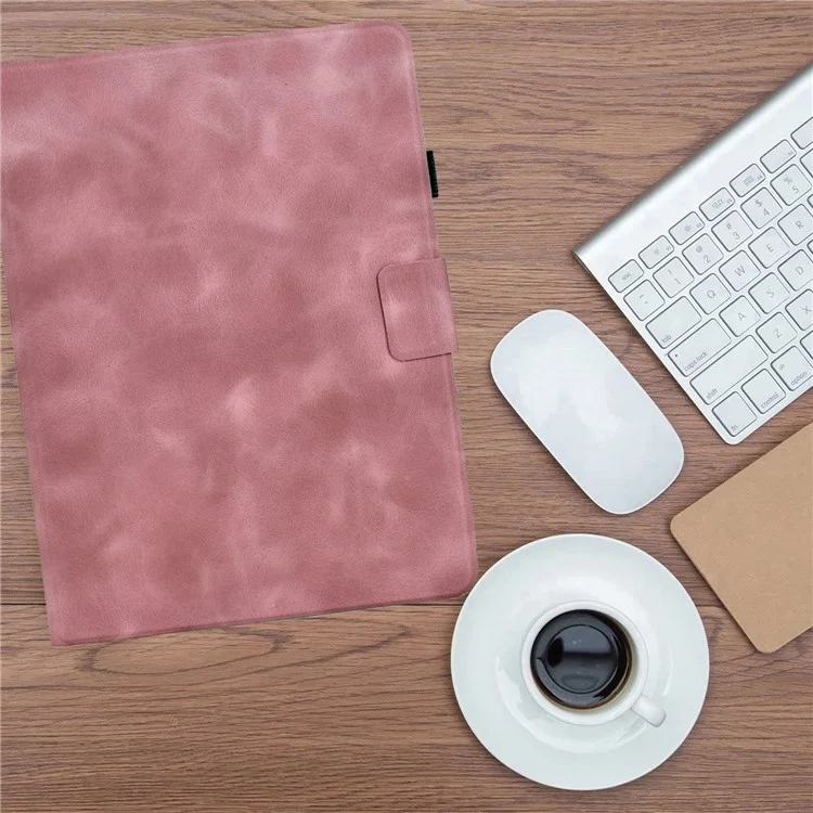 Étui pour tablette iPad 10,2 (2021) / (2020) / (2019) / Air 10,5 pouces (2019) / Pro 10,5 pouces (2017) Housse en cuir PU avec emplacements pour cartes - Rose