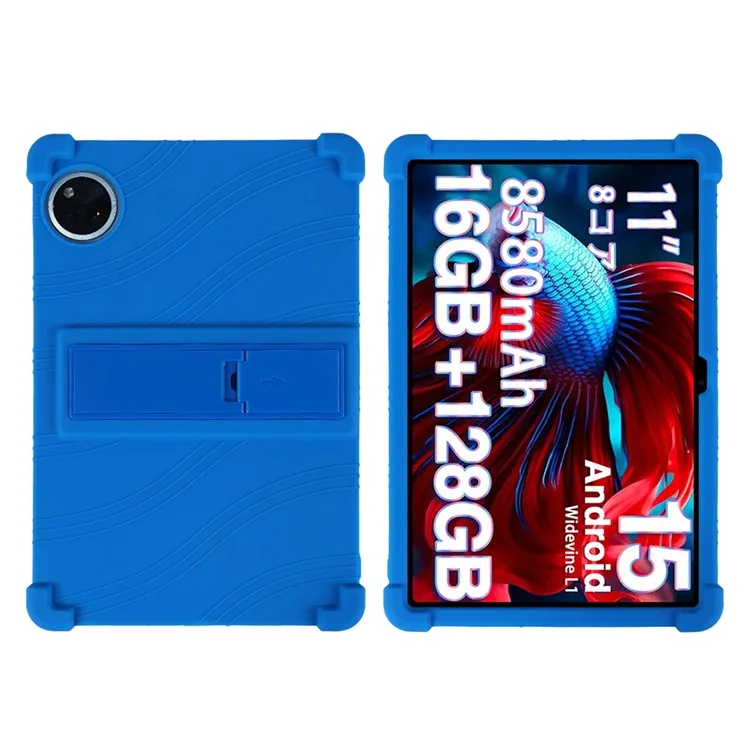 Pour Doogee U11 / U11 Pro Étui en silicone avec support Coque de protection robuste - Bleu foncé