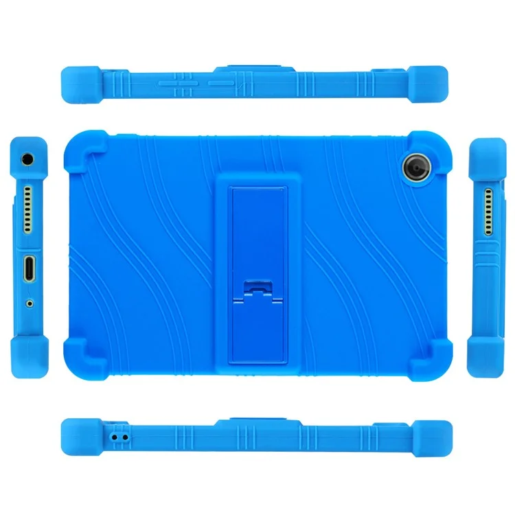 Funda de silicona con soporte para Lenovo Tab K9 / Tab One Cubierta protectora resistente - Azul oscuro