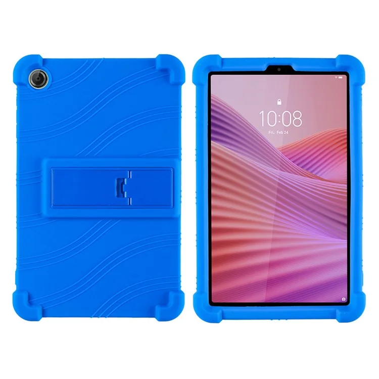 Funda de silicona con soporte para Lenovo Tab K9 / Tab One Cubierta protectora resistente - Azul oscuro