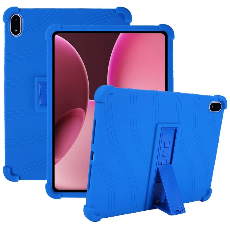 Funda de Silicona con Soporte para Oppo Pad 4 Pro - Cubierta Protectora Resistente, Azul Oscuro