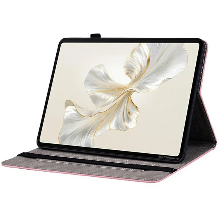 Funda para Honor Pad X9a con Soporte para Tarjetas, Cuero Antiarañazos con Estampado de Rosa - Rosa