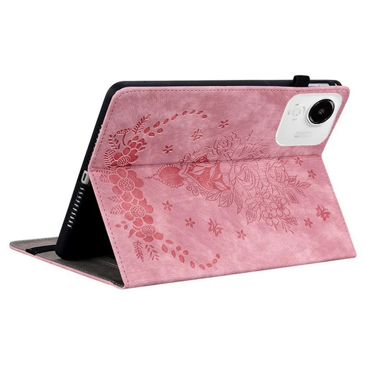Funda para Honor Pad X9a con Soporte para Tarjetas, Cuero Antiarañazos con Estampado de Rosa - Rosa