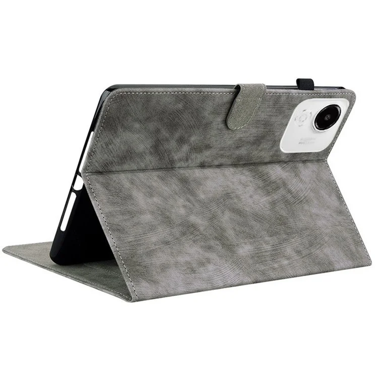 For Honor Pad X9a Hülle Tiger-Prägung Kratzfest PU-Leder Tablet-Schutzhülle - Grau