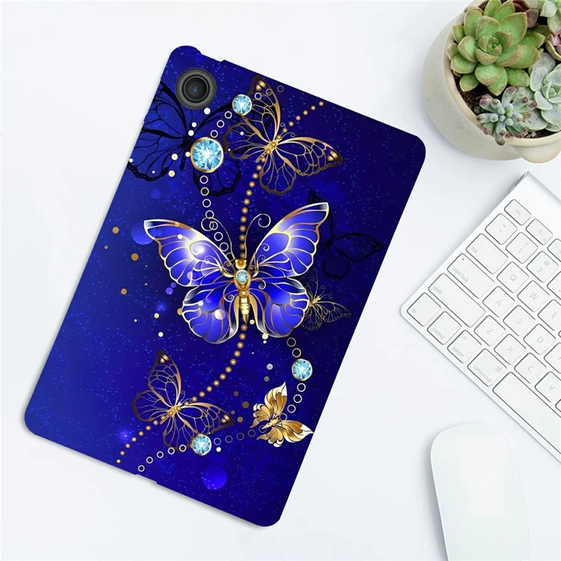For Lenovo Tab TB311FU TPU Case Pattern Printing Slim Tablet Protective Cover - Blue Butterfly