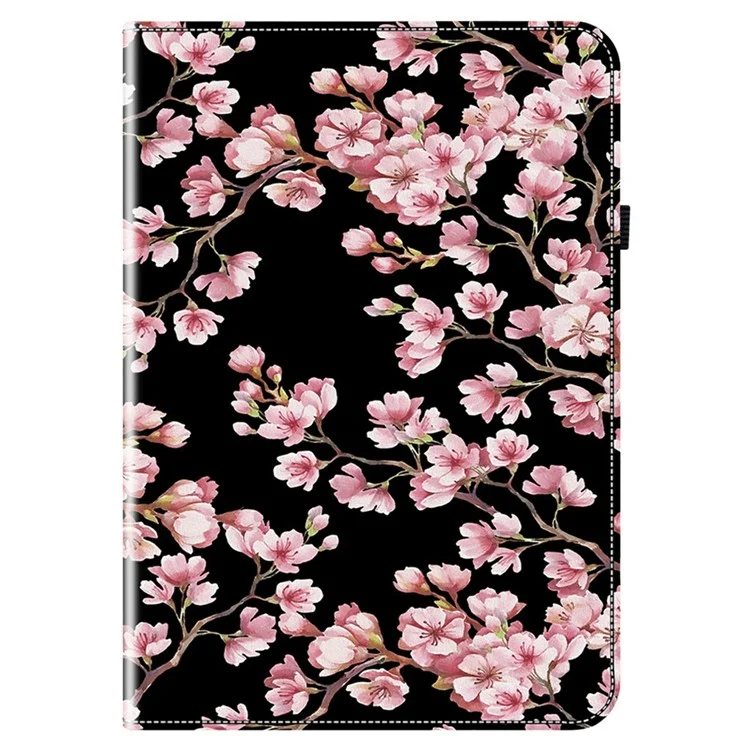 Lederhülle für Honor Pad X9a mit Musteraufdruck, Ständer und Kartenfächern - Pflaumenblüte