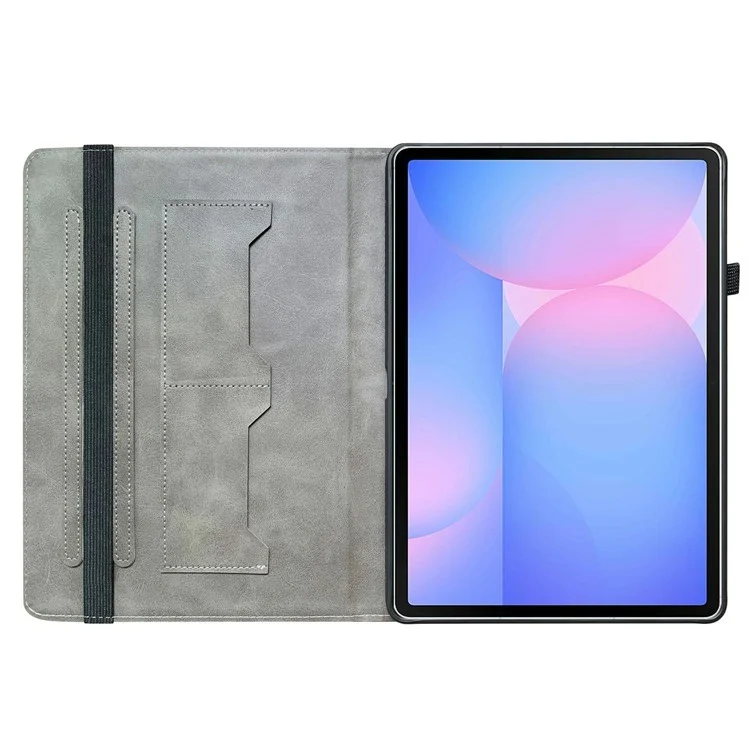 Pour Samsung Galaxy Tab S10 FE+ Étui en Cuir Motif Imprimé Support Housse de Tablette avec Emplacements pour Cartes - Fleur de Prunier