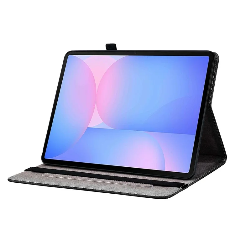 Pour Samsung Galaxy Tab S10 FE+ Étui en Cuir Motif Imprimé Support Housse de Tablette avec Emplacements pour Cartes - Fleur de Prunier