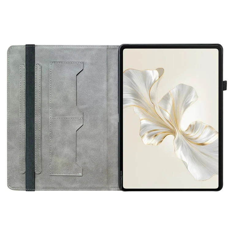 Funda de Cuero para Tablet For Honor Pad X9a con Patrón Impreso, Soporte y Ranuras para Tarjetas - Cabeza de León