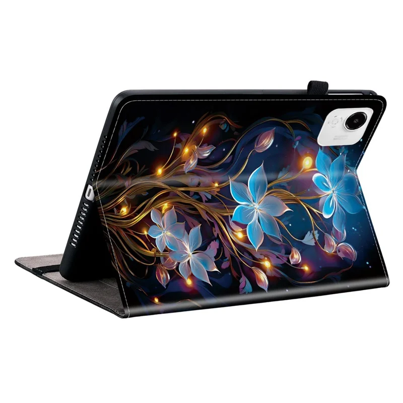 For Honor Pad X9a Leather Case Pattern Printed Stand Tablet Cover with Card Slots - Small Lantern Flower