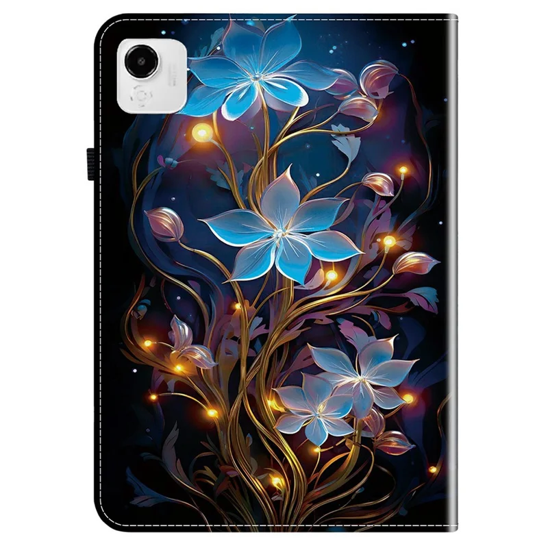 For Honor Pad X9a Leather Case Pattern Printed Stand Tablet Cover with Card Slots - Small Lantern Flower