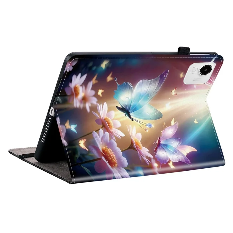 For Honor Pad X9a Leather Case Pattern Printed Stand Tablet Cover with Card Slots - Butterfly Floral