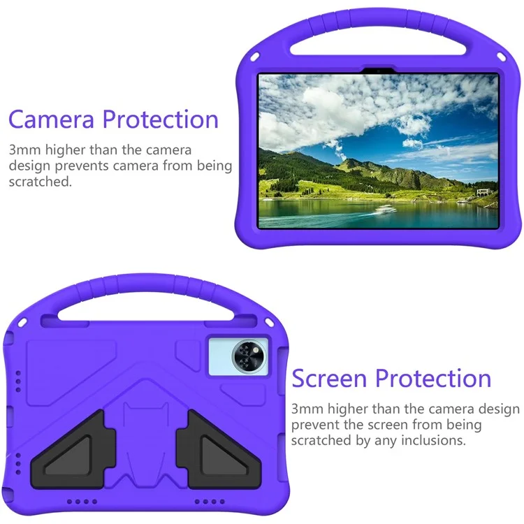 For Doogee U11  /  U11 Pro Case EVA Tablet Cover with Handle Kickstand Children Friendly - Purple