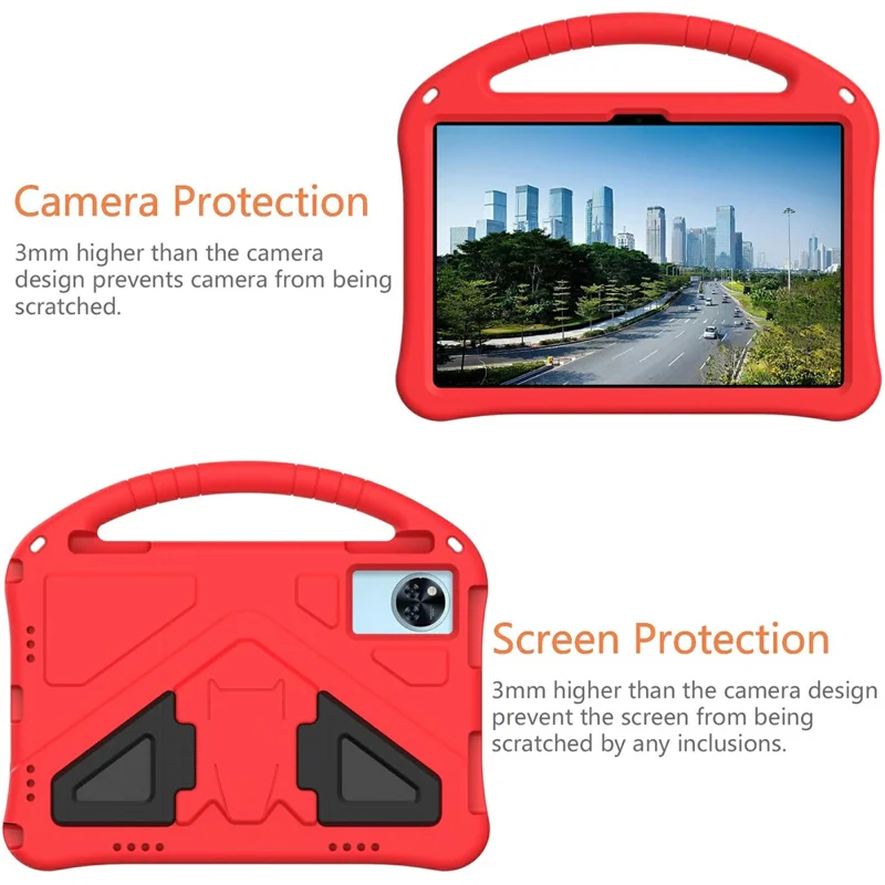 For Doogee U11 / U11 Pro / Infinix XPAD 30E Case EVA Tablet Cover with Handle Kickstand Children Friendly - Red