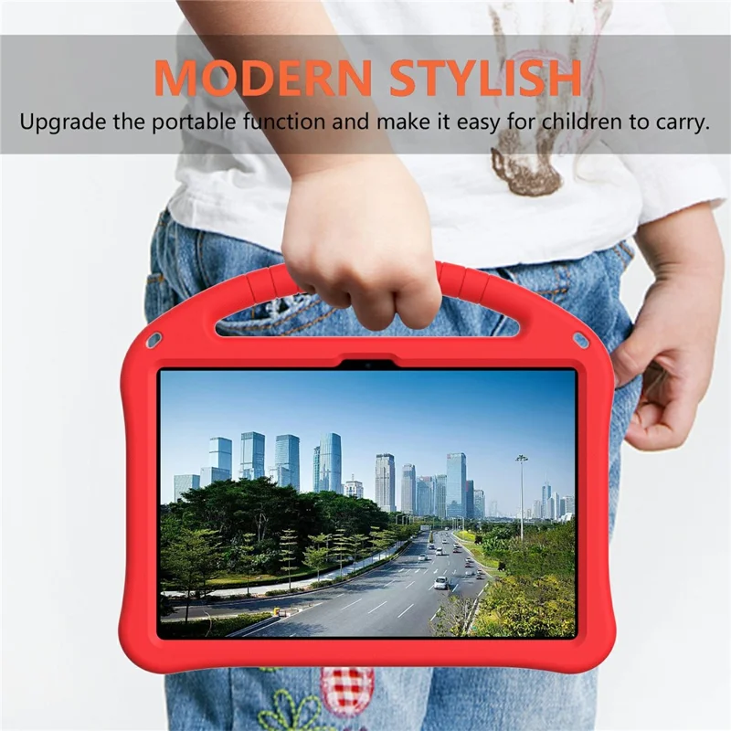 For Doogee U11 / U11 Pro / Infinix XPAD 30E Case EVA Tablet Cover with Handle Kickstand Children Friendly - Red