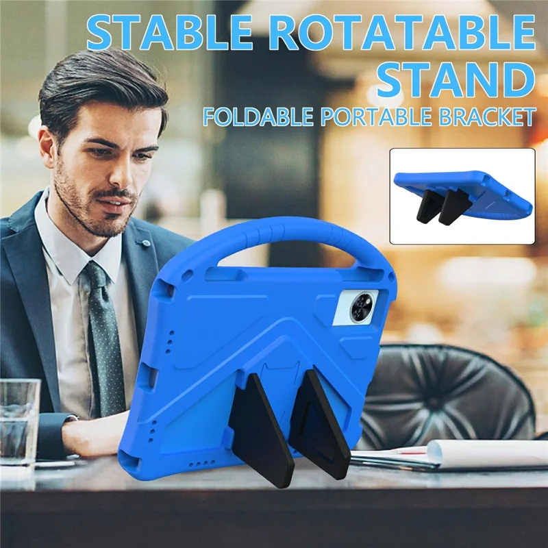 غطاء لوحي من مادة EVA لهاتف Doogee U11 / U11 Pro مع مقبض وحامل مناسب للأطفال - أزرق