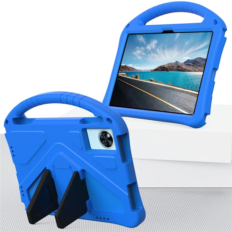 غطاء لوحي من مادة EVA لهاتف Doogee U11 / U11 Pro مع مقبض وحامل مناسب للأطفال - أزرق