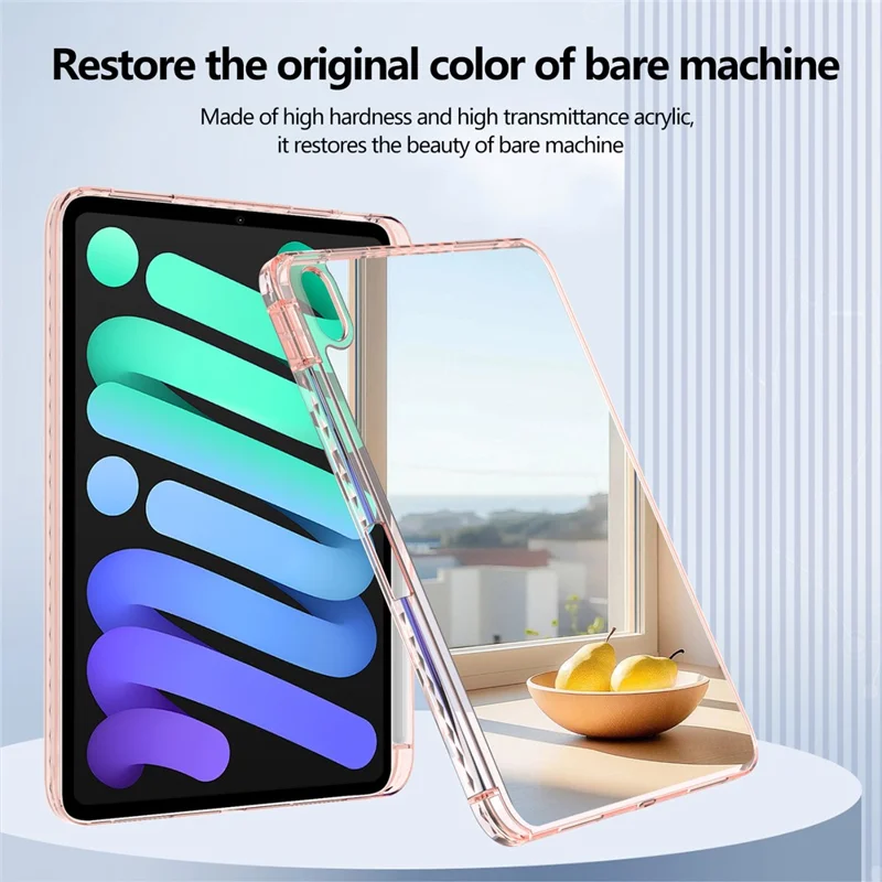 Mirror Acrylic TPU Tablet Case with Pen Slot For iPad Air 11 (2025)  /  (2024)  /  Air (2022)  /  (2020)  /  Pro 11 (2022)  /  (2021)  /  (2020)  /  (2018) - Pink