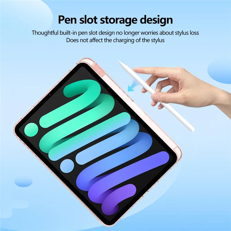 Mirror Acrylic TPU Tablet Case with Pen Slot For iPad Air 11 (2025)  /  (2024)  /  Air (2022)  /  (2020)  /  Pro 11 (2022)  /  (2021)  /  (2020)  /  (2018) - Pink