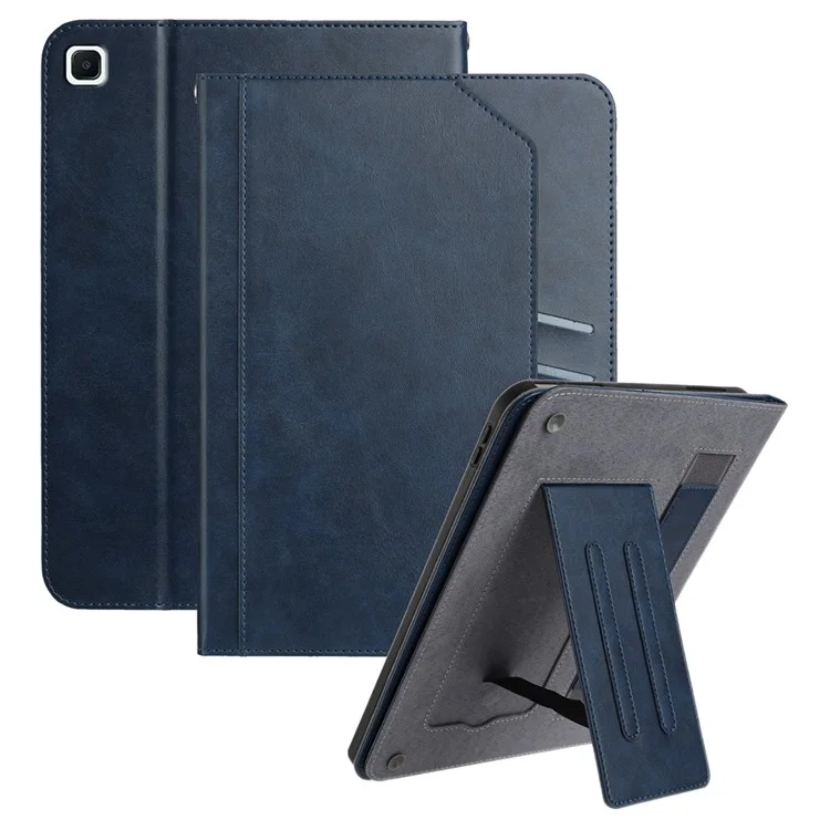 Stand Case for Samsung Galaxy Tab S6 Lite (2024) / (2022) / (2020) Auto Wake / Sleep PU Leather Tablet Cover with Wallet / Hand Strap - Blue