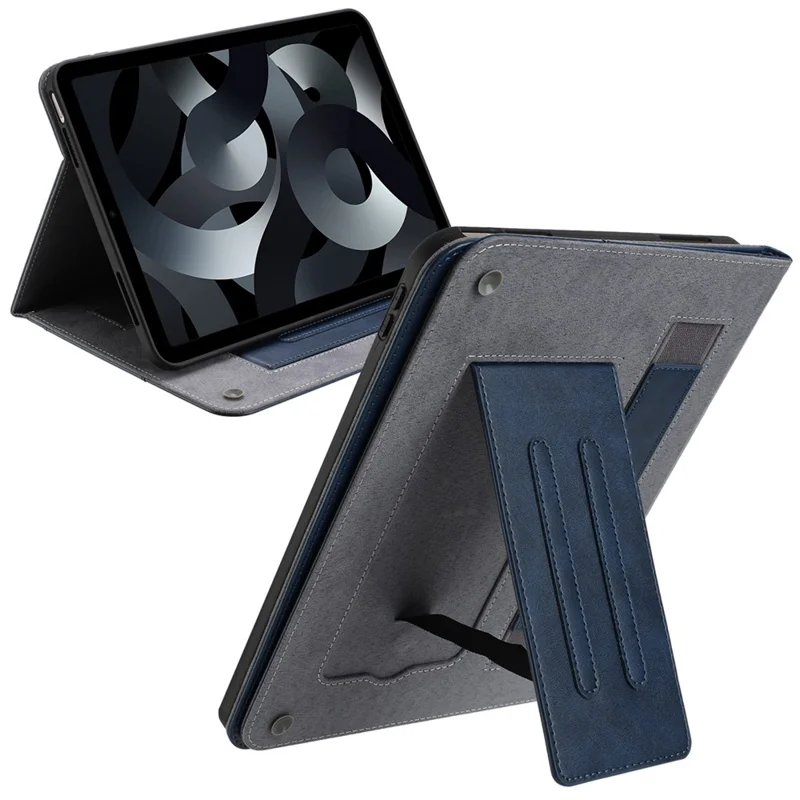 For Samsung Galaxy Tab A9 Stand Case Auto Wake / Sleep PU Leather Tablet Cover with Wallet / Hand Strap - Blue