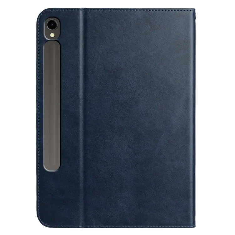 Stand Case for Samsung Galaxy Tab S10 / S10 FE / S9 / S9 FE Auto Wake / Sleep PU Leather Tablet Cover with Wallet / Hand Strap - Blue