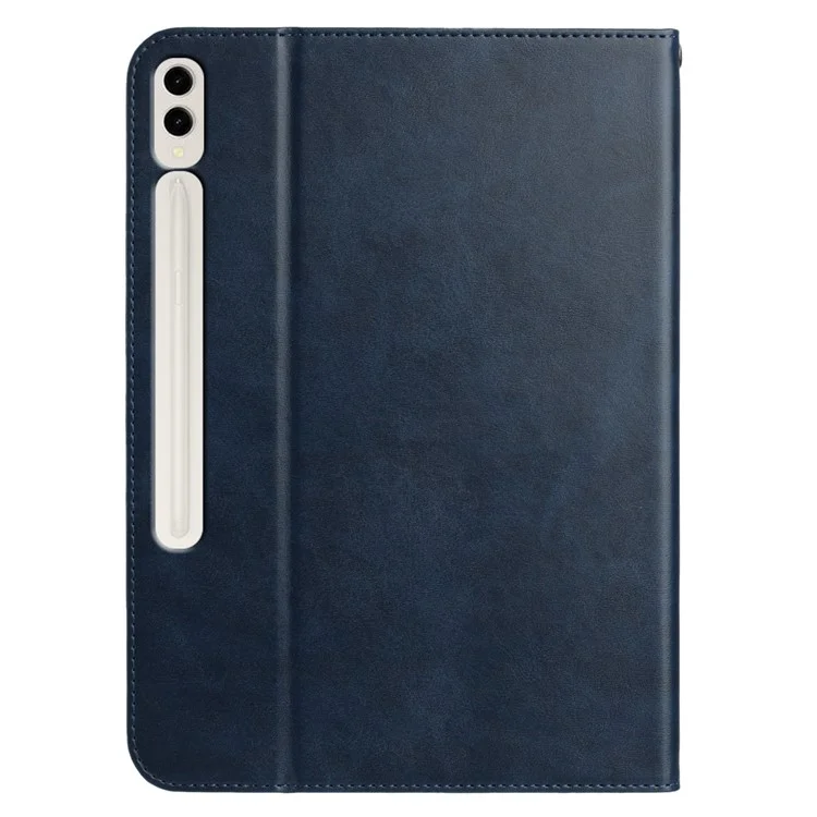 Cover per Samsung Galaxy Tab S10+ / S9+ / S9 FE+ con Funzione Auto Wake / Sleep, in Pelle PU con Portafoglio / Cinturino a Mano - Blu