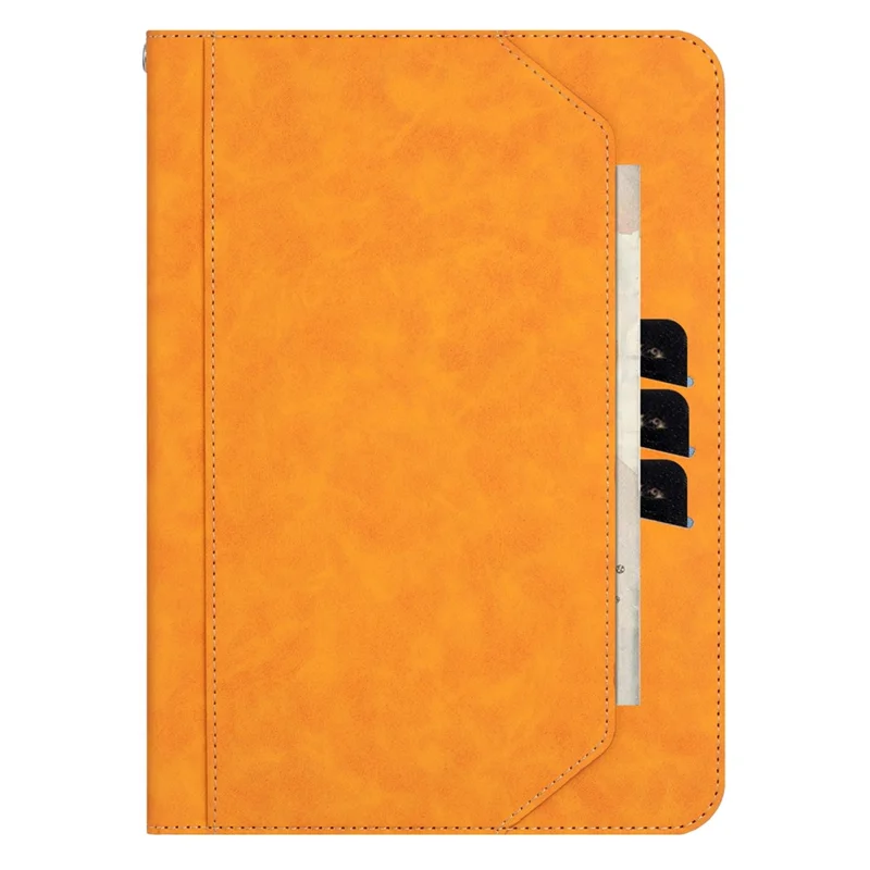 Stand Case for Samsung Galaxy Tab S10+ / S9+ / S9 FE+ Auto Wake / Sleep PU Leather Tablet Cover with Wallet / Hand Strap - Yellow