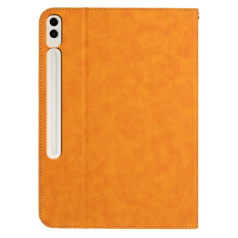 Stand Case for Samsung Galaxy Tab S10+ / S9+ / S9 FE+ Auto Wake / Sleep PU Leather Tablet Cover with Wallet / Hand Strap - Yellow