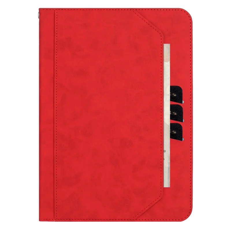Stand Case for Samsung Galaxy Tab S10+ / S9+ / S9 FE+ Auto Wake / Sleep PU Leather Tablet Cover with Wallet / Hand Strap - Red