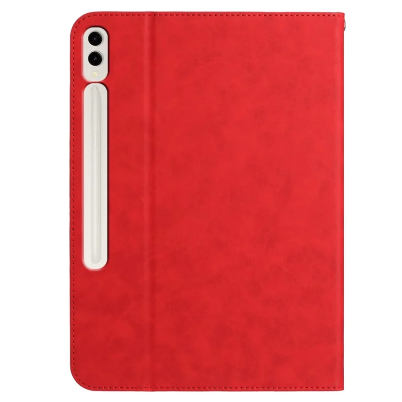 Stand Case for Samsung Galaxy Tab S10+ / S9+ / S9 FE+ Auto Wake / Sleep PU Leather Tablet Cover with Wallet / Hand Strap - Red