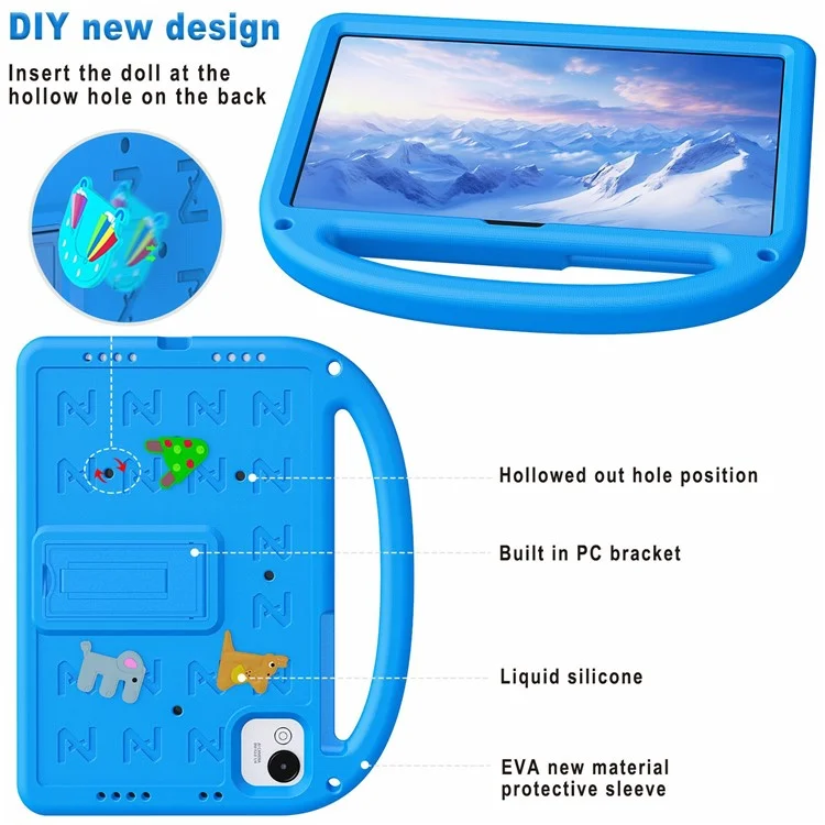 Étui avec support pour tablette For Honor Pad X9 Pro en EVA + PC avec bandoulière - Bleu