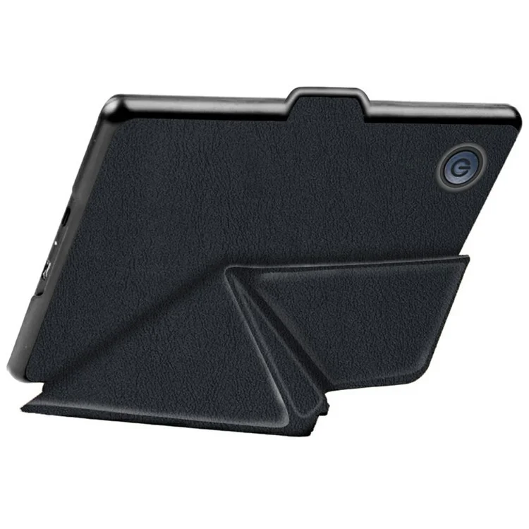 For Tolino Shine 4 Case Origami Stand PC + PU Leather E-Reader Protective Cover with Auto Sleep  /  Wake - Black