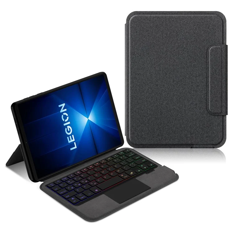 For Lenovo Legion Y700 (2025) Leather Case + Touchpad Bluetooth-Compatible Keyboard with Backlit