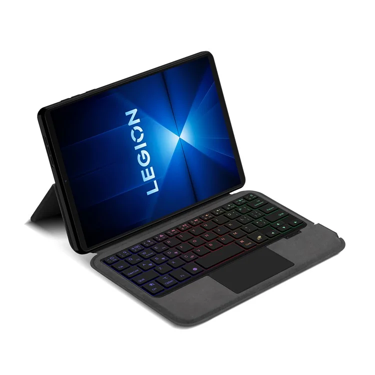 For Lenovo Legion Y700 (2025) Leather Case + Touchpad Bluetooth-Compatible Keyboard with Backlit